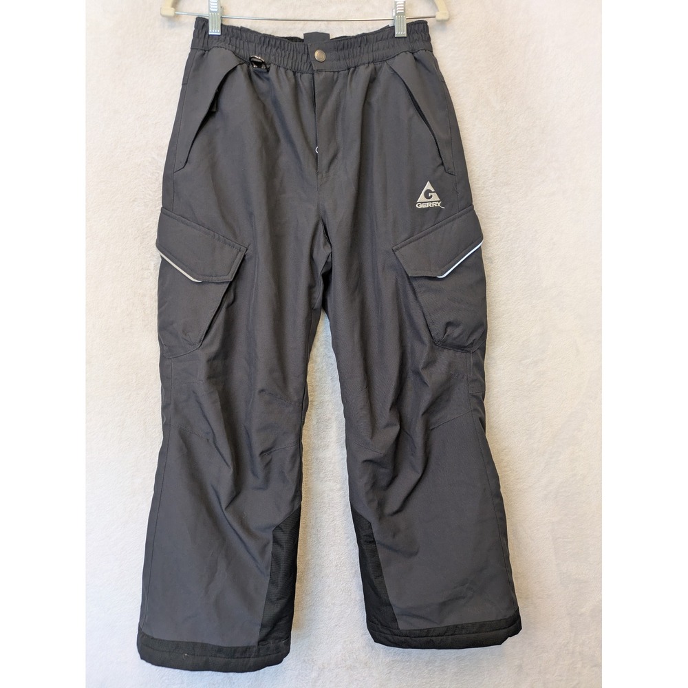 Gerry Snow Pants Kid's L 14/16 Gray Insulated Cargo Ski Snowboard Trousers